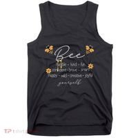 Bee Happy Kind Brave Humble Smart Positive Bumblebee Tank Top thumb 0