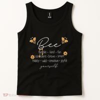 Bee Happy Kind Brave Humble Smart Positive Bumblebee Tank Top thumb 2