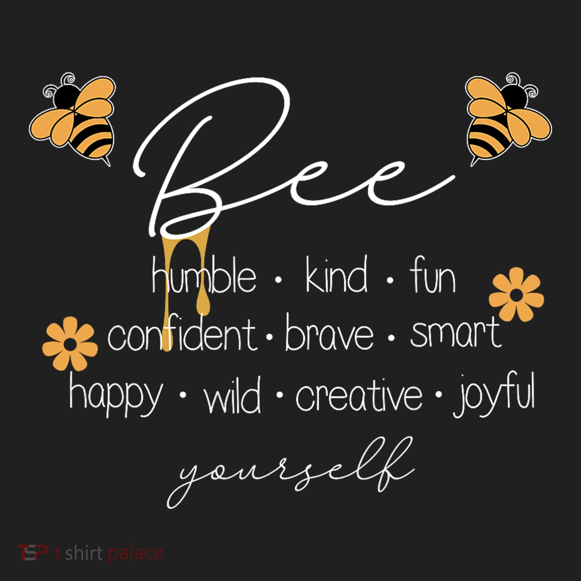 Bee Happy Kind Brave Humble Smart Positive Bumblebee Golf Towel