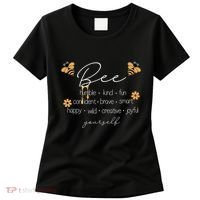 Bee Happy Kind Brave Humble Smart Positive Bumblebee Women's T-Shirt thumb 0