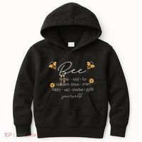 Bee Happy Kind Brave Humble Smart Positive Bumblebee Kids Hoodie thumb 0