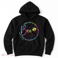 Bee Happy Kind Brave Humble Smart Positive Bumblebee Women Hoodie thumb 0