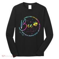 Bee Happy Kind Brave Humble Smart Positive Bumblebee Women Long Sleeve Shirt thumb 0
