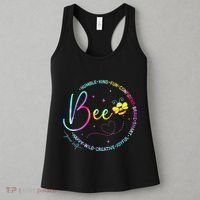 Bee Happy Kind Brave Humble Smart Positive Bumblebee Women Women's Tank Top thumb 3