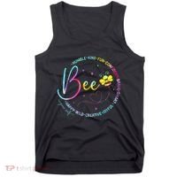 Bee Happy Kind Brave Humble Smart Positive Bumblebee Women Tank Top thumb 0