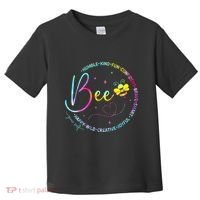 Bee Happy Kind Brave Humble Smart Positive Bumblebee Women Toddler T-Shirt thumb 0