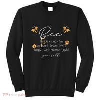 Bee Happy Kind Brave Humble Smart Positive Bumblebee Sweatshirt thumb 0