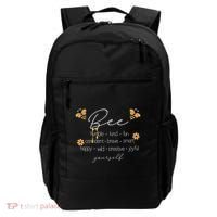 Bee Happy Kind Brave Humble Smart Positive Bumblebee Backpack thumb 0