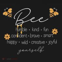 Bee Happy Kind Brave Humble Smart Positive Bumblebee Women's Hoodie thumb 2