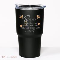 Bee Happy Kind Brave Humble Smart Positive Bumblebee Tumbler thumb 0