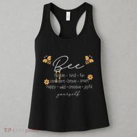 Bee Happy Kind Brave Humble Smart Positive Bumblebee Women's Tank Top thumb 3
