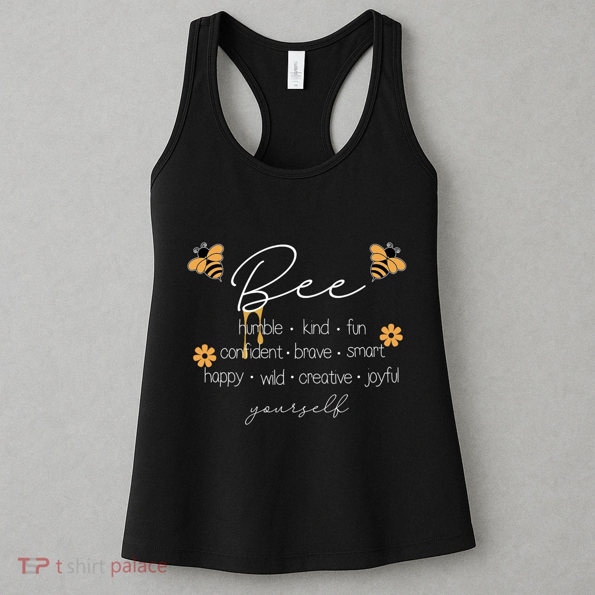 Bee Happy Kind Brave Humble Smart Positive Bumblebee Women's Tank Top