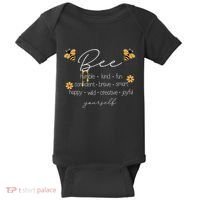 Bee Happy Kind Brave Humble Smart Positive Bumblebee Baby Bodysuit thumb 0