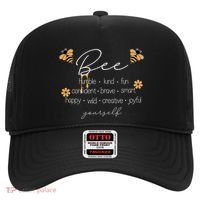 Bee Happy Kind Brave Humble Smart Positive Bumblebee Hat thumb 0