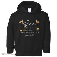 Bee Happy Kind Brave Humble Smart Positive Bumblebee Toddler Hoodie thumb 0