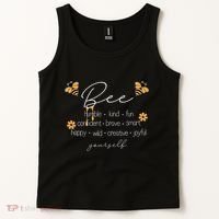 Bee Happy Kind Brave Humble Smart Positive Bumblebee Tank Top thumb 2