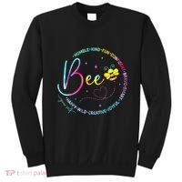 Bee Happy Kind Brave Humble Smart Positive Bumblebee Sweatshirt thumb 0