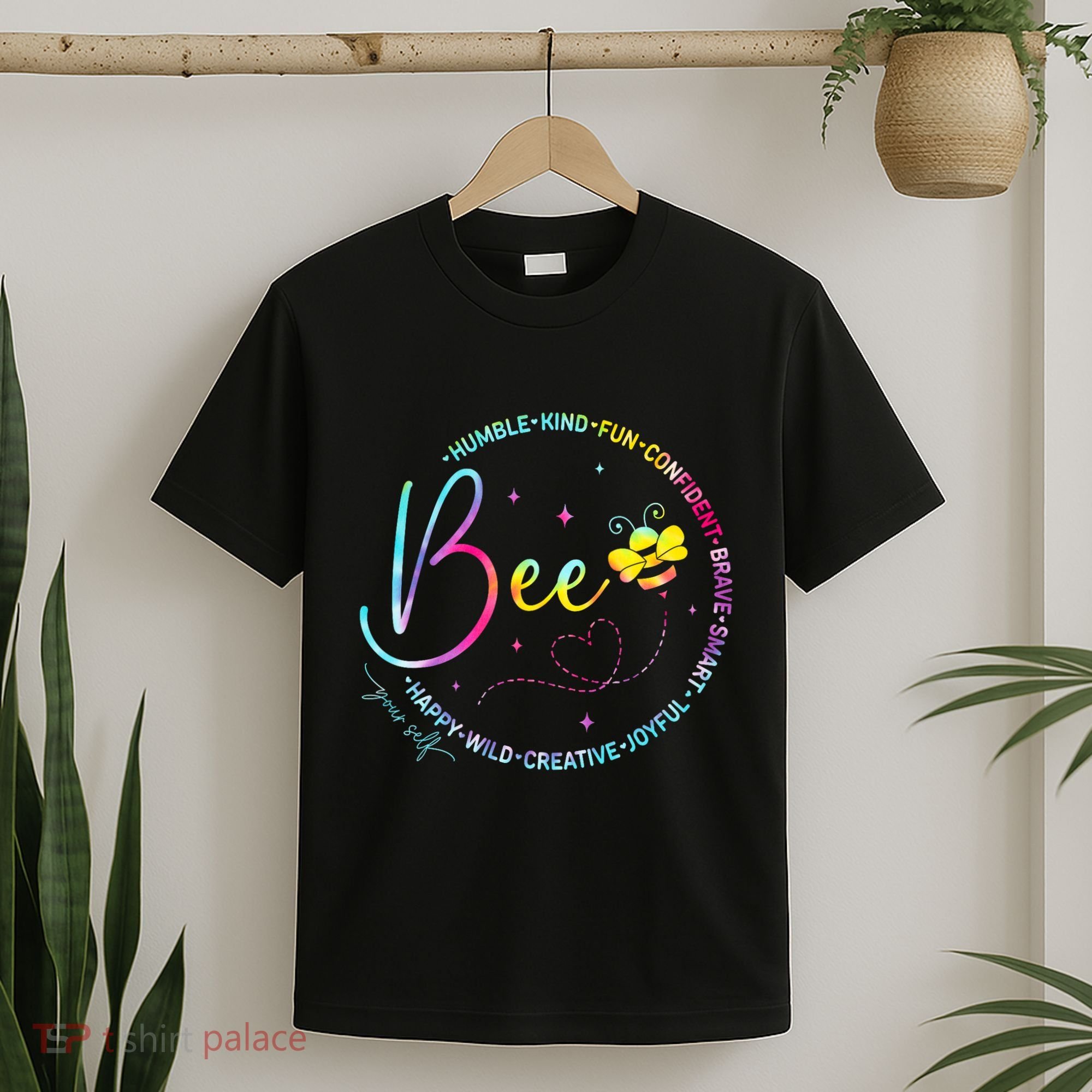 Bee Happy Kind Brave Humble Smart Positive Bumblebee T-Shirt