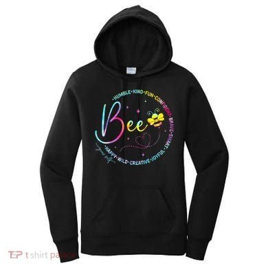 Bee Happy Kind Brave Humble Smart Positive Bumblebee Women's Hoodie
