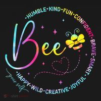 Bee Happy Kind Brave Humble Smart Positive Bumblebee Women's Hoodie thumb 2