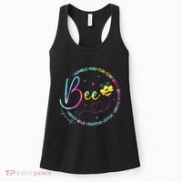 Bee Happy Kind Brave Humble Smart Positive Bumblebee Women's Tank Top thumb 0