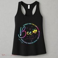 Bee Happy Kind Brave Humble Smart Positive Bumblebee Women's Tank Top thumb 3