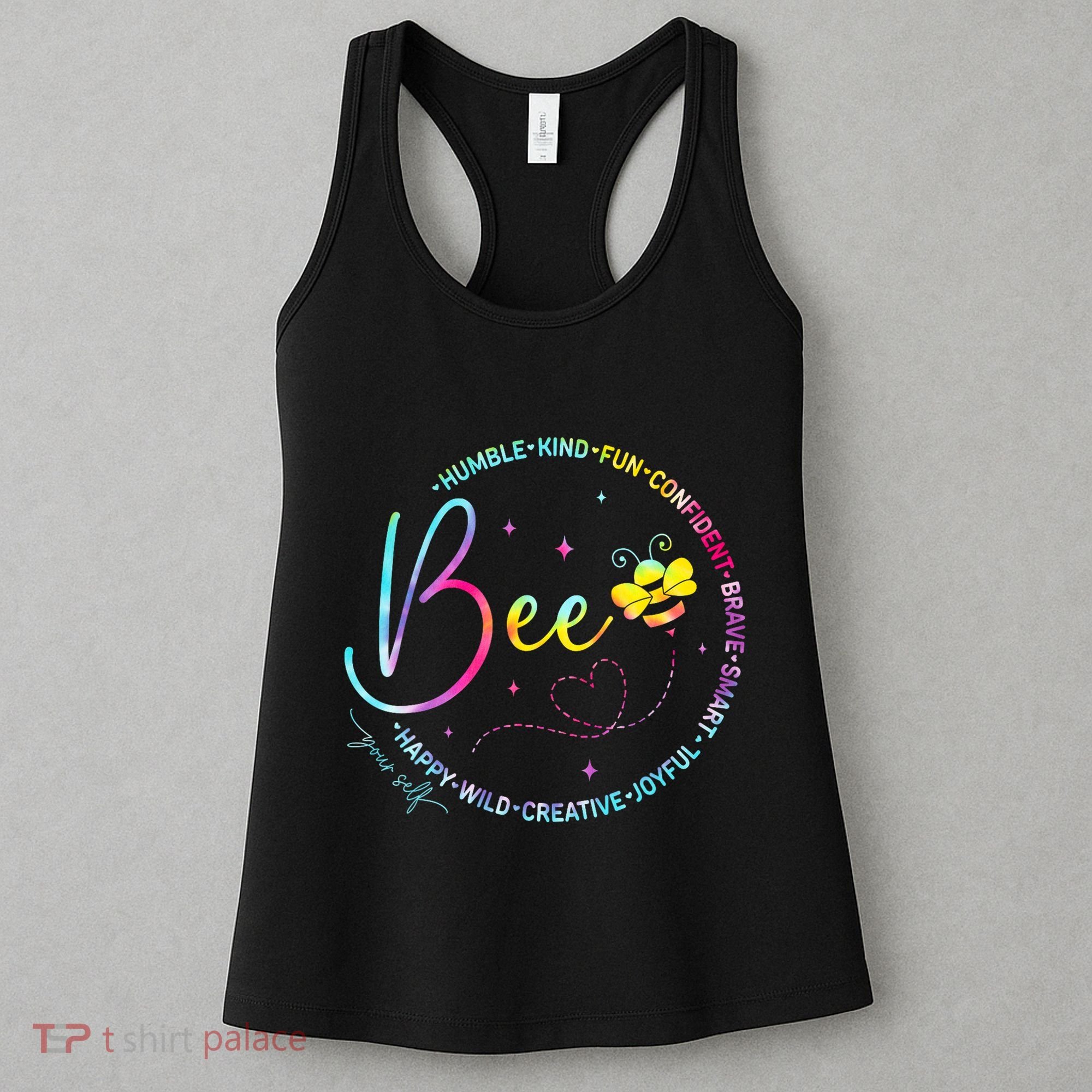 Bee Happy Kind Brave Humble Smart Positive Bumblebee Women's Tank Top