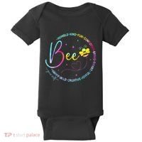 Bee Happy Kind Brave Humble Smart Positive Bumblebee Baby Bodysuit thumb 0
