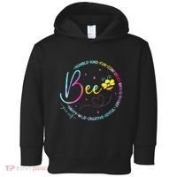 Bee Happy Kind Brave Humble Smart Positive Bumblebee Toddler Hoodie thumb 0