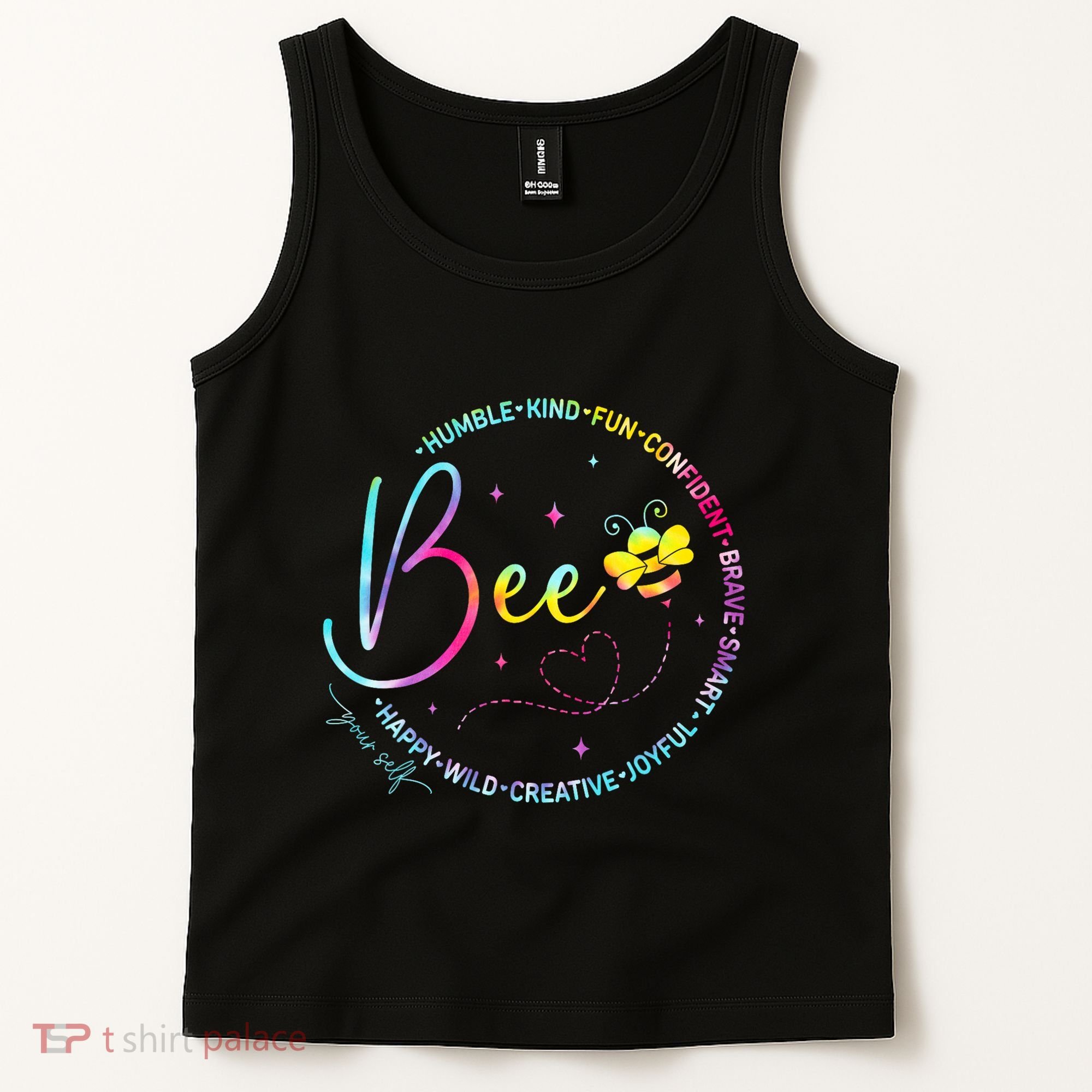 Bee Happy Kind Brave Humble Smart Positive Bumblebee Tank Top