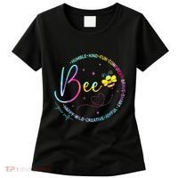 Bee Happy Kind Brave Humble Smart Positive Bumblebee Women's T-Shirt thumb 0