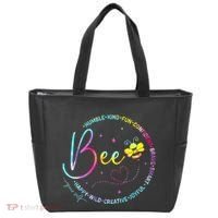 Bee Happy Kind Brave Humble Smart Positive Bumblebee Tote Bag thumb 0