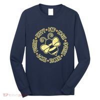 Bee Happy Kind Brave Humble Smart Positive Bumblebee Long Sleeve Shirt thumb 0
