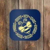 Bee Happy Kind Brave Humble Smart Positive Bumblebee Coaster thumb 0