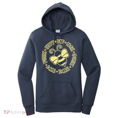 Bee Happy Kind Brave Humble Smart Positive Bumblebee Women's Hoodie
