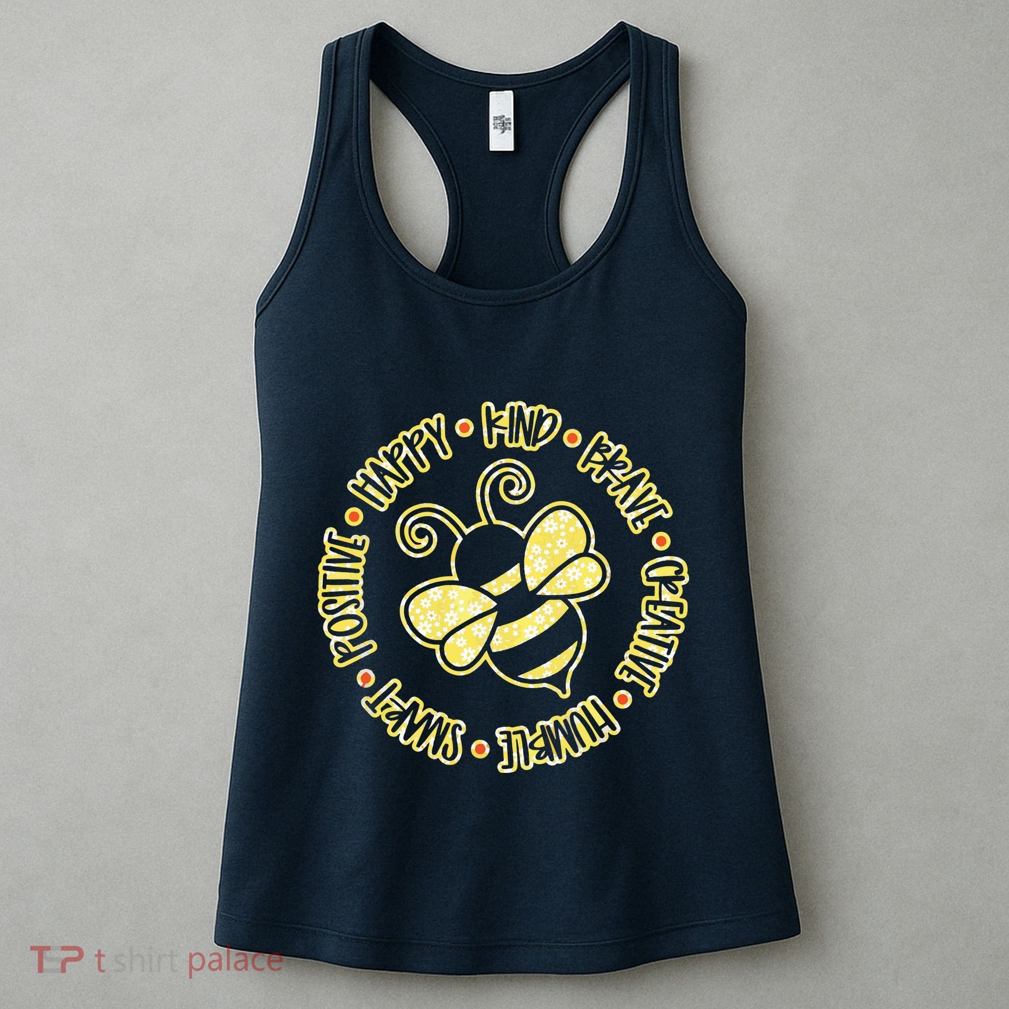 Bee Happy Kind Brave Humble Smart Positive Bumblebee Women's Tank Top