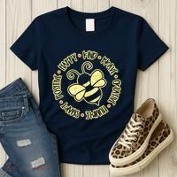 Bee Happy Kind Brave Humble Smart Positive Bumblebee Women's T-Shirt thumb 3
