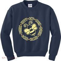Bee Happy Kind Brave Humble Smart Positive Bumblebee Kids Sweatshirt thumb 0