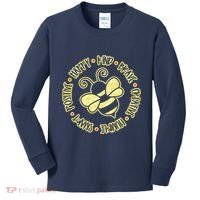 Bee Happy Kind Brave Humble Smart Positive Bumblebee Kids Long Sleeve Shirt thumb 0