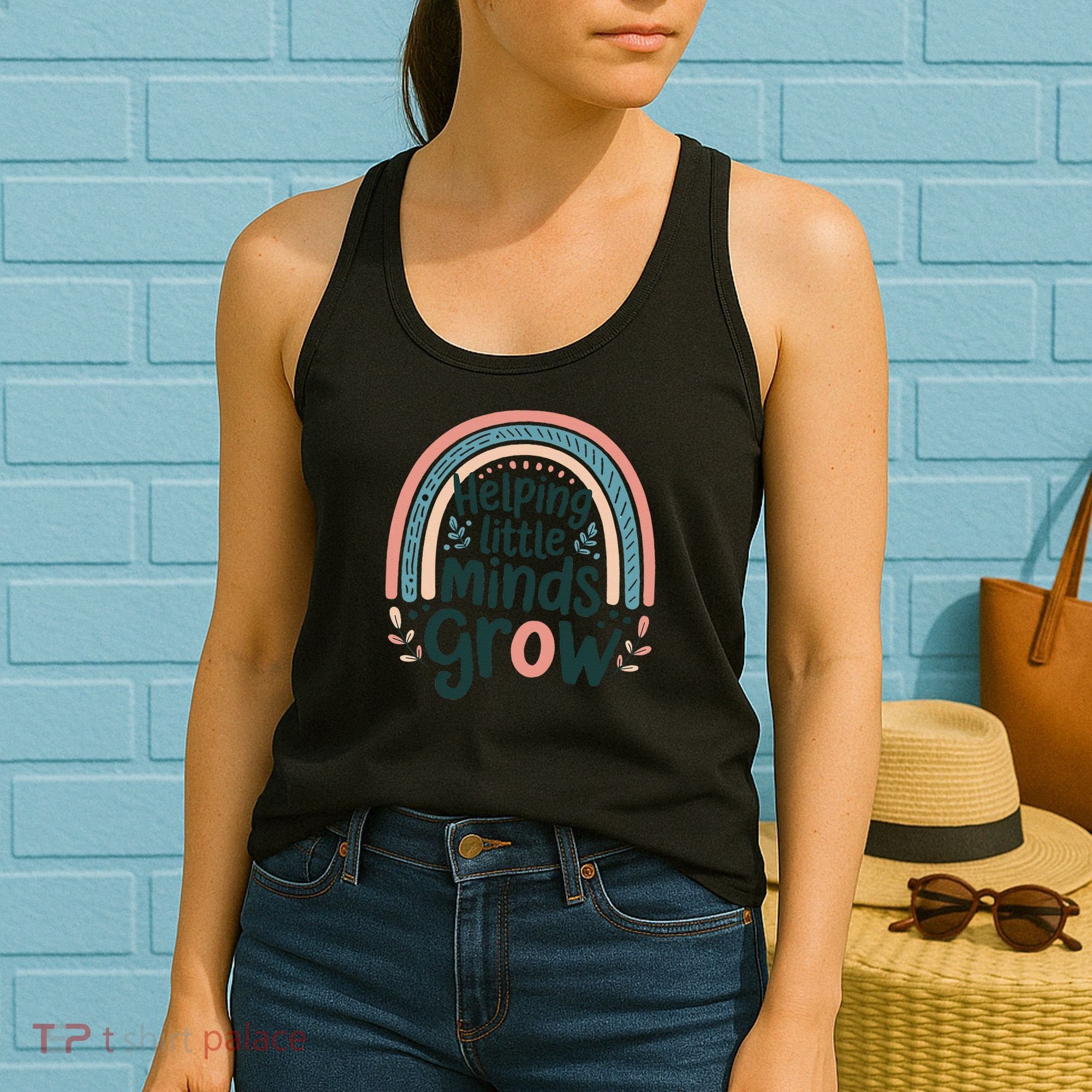 Back-to-School Helping Little Minds Grow Teacher Women's Tank Top
