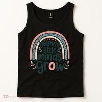 Back-to-School Helping Little Minds Grow Teacher Tank Top thumb 2