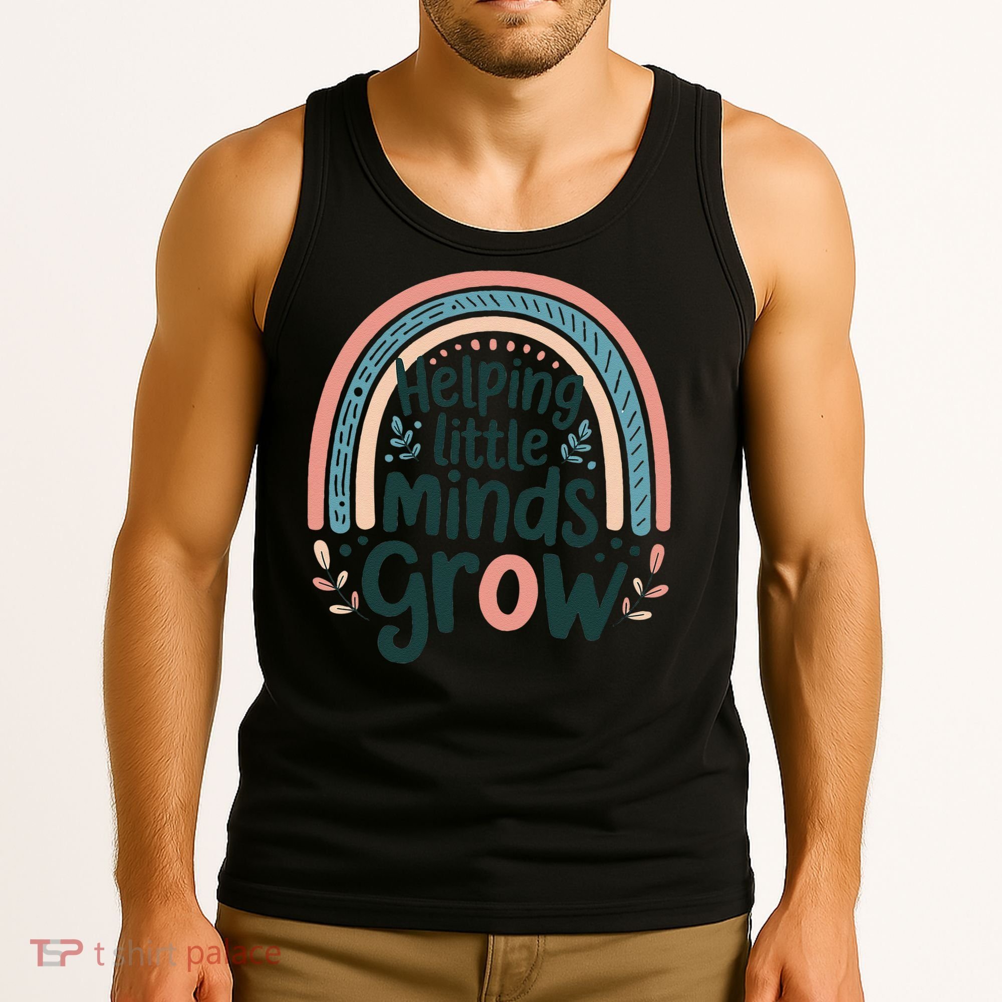 Back-to-School Helping Little Minds Grow Teacher Tank Top