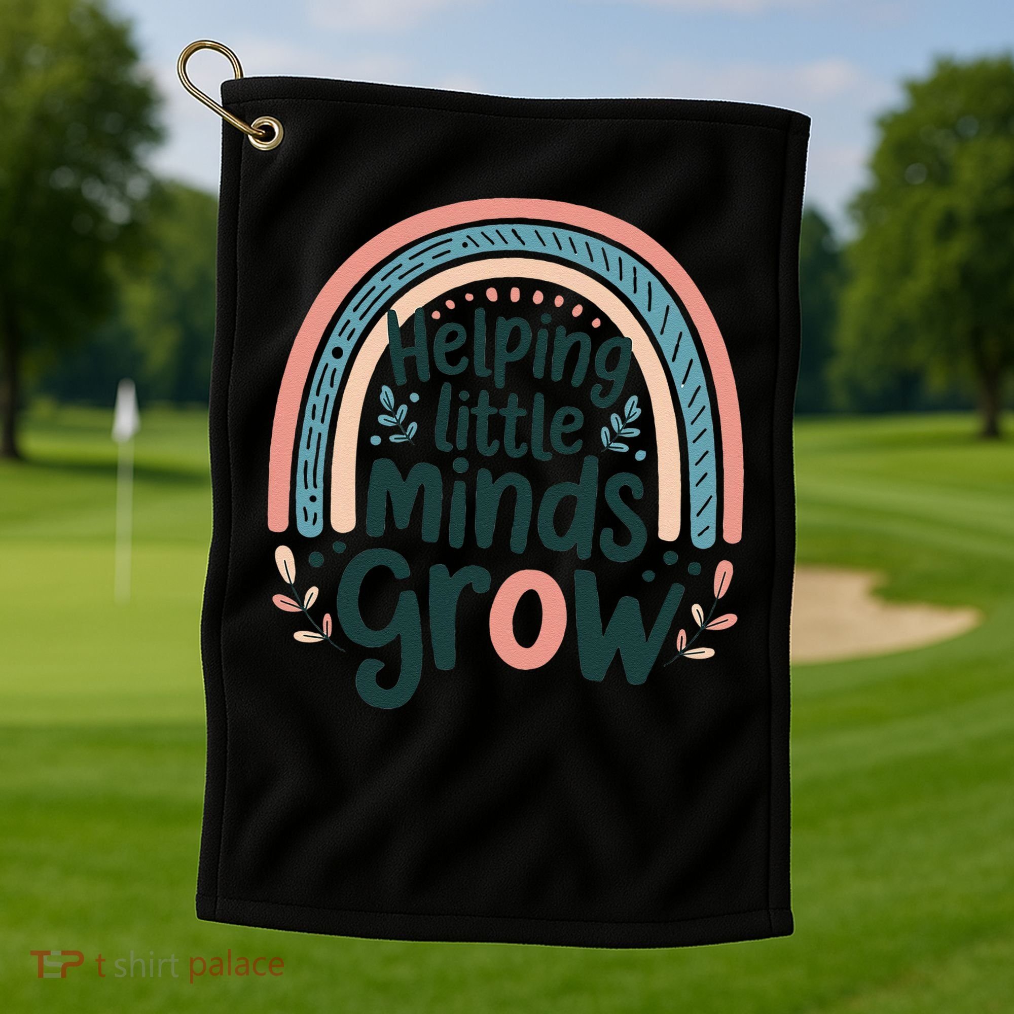 Back-to-School Helping Little Minds Grow Teacher Golf Towel