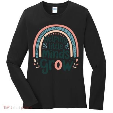 Back-to-School Helping Little Minds Grow Teacher Women's Long Sleeve Shirt