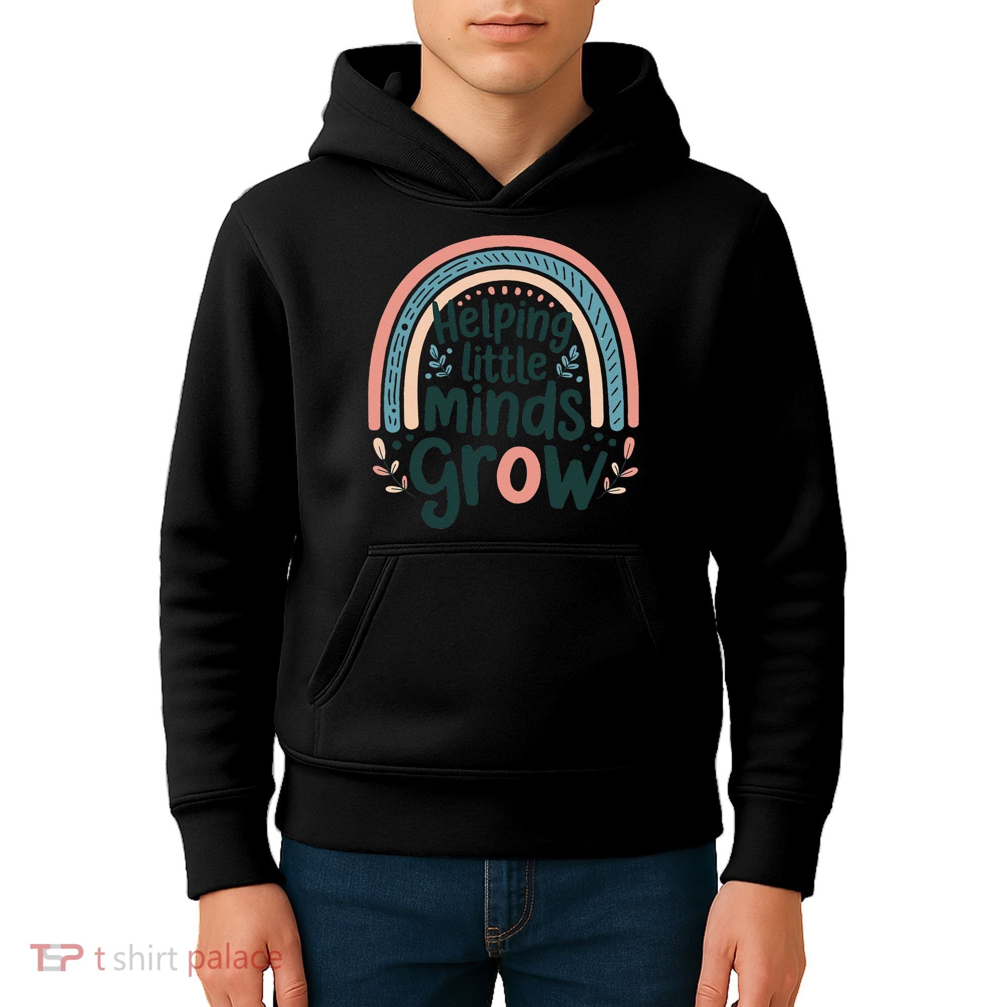 Back-to-School Helping Little Minds Grow Teacher Kids Hoodie