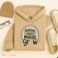 Back-to-School Helping Little Minds Grow Teacher Hoodie thumb 4