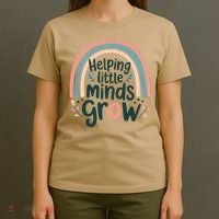 Back-to-School Helping Little Minds Grow Teacher T-Shirt thumb 4