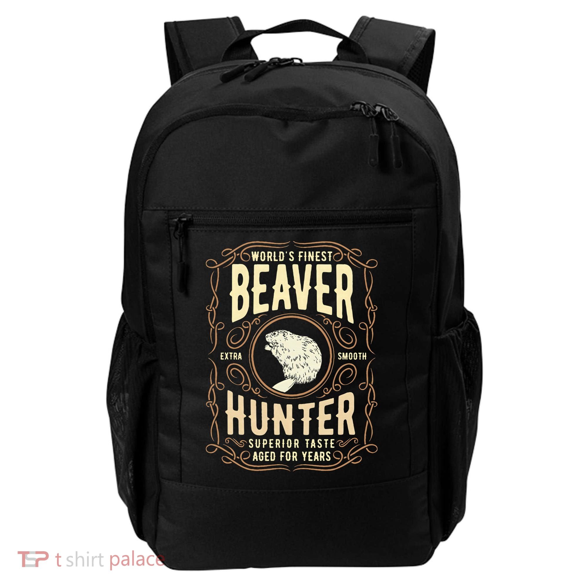 Beaver Hunting Label Worlds Finest Beaver Hunter Backpack