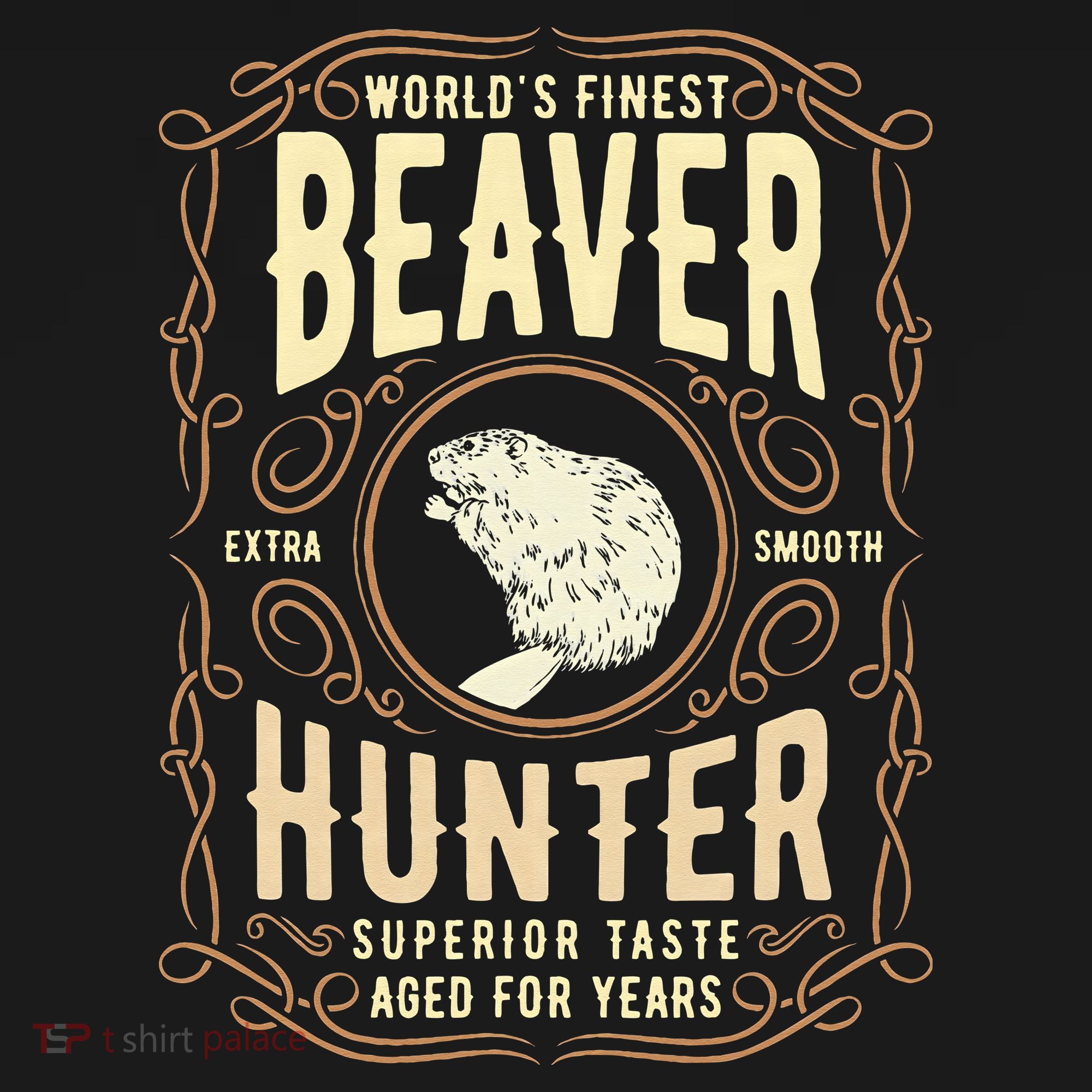 Beaver Hunting Label Worlds Finest Beaver Hunter Button