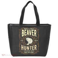 Beaver Hunting Label Worlds Finest Beaver Hunter Tote Bag thumb 0